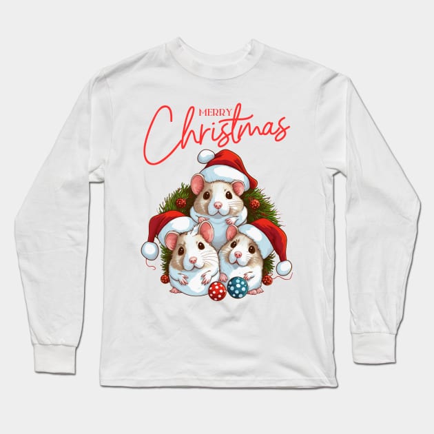 "Mice Merriment: A Whiskerful Christmas" Long Sleeve T-Shirt by mmpower